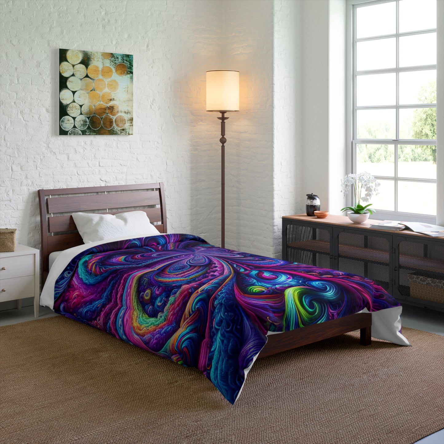 Trancendent Trippin' Neon Infinity Swirls. Trippy Infinity Patterns Comforter Blanket