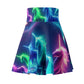 "Cosmic Magic Dreams" -NEON Unicorns Woman' Skater Skirt