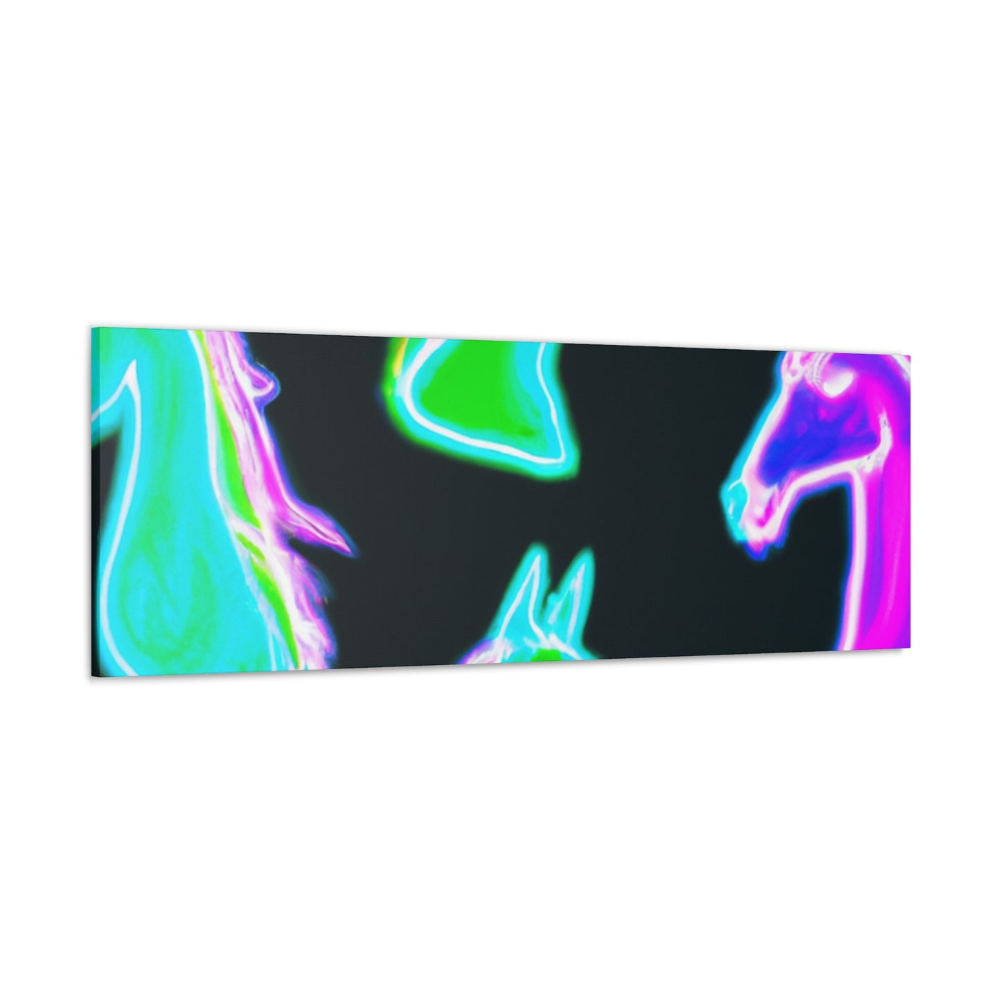 Vivid Nocturnal Unicorns. NEON Unicorns Art Canvas