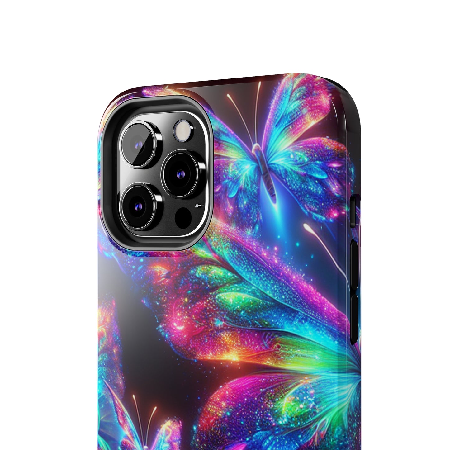 "Butterfly Prism Eruption" NEON Butterflies Tough Phone Case