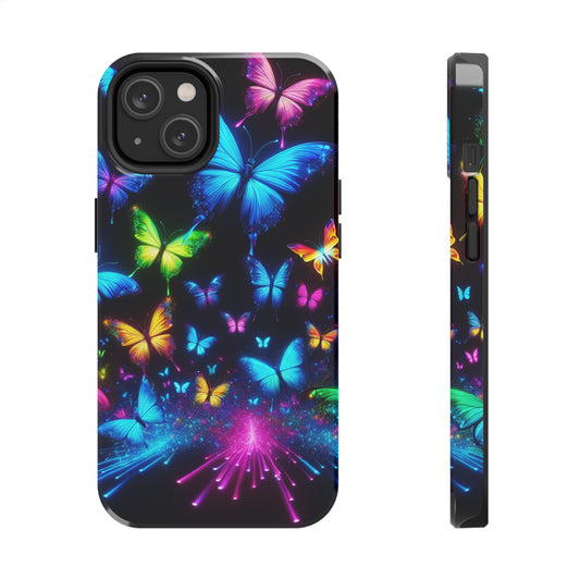 "Electric Flutterby Glow" NEON Butterflies Tough Phone Case