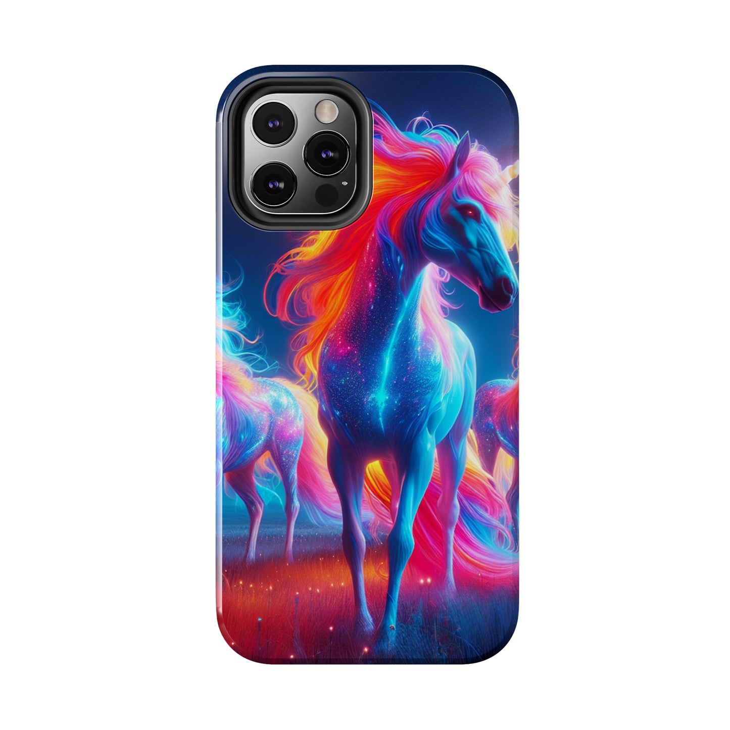 "Neon Dreamscapes: A Pride of Unicorns" NEON Unicorns Tough Phone Case