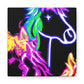 "Vibrant Neon Magic" NEON Unicorns Art Canvas