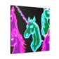 'Unicorns of the Electric Rainbow' NEON Unicorns Art Canvas