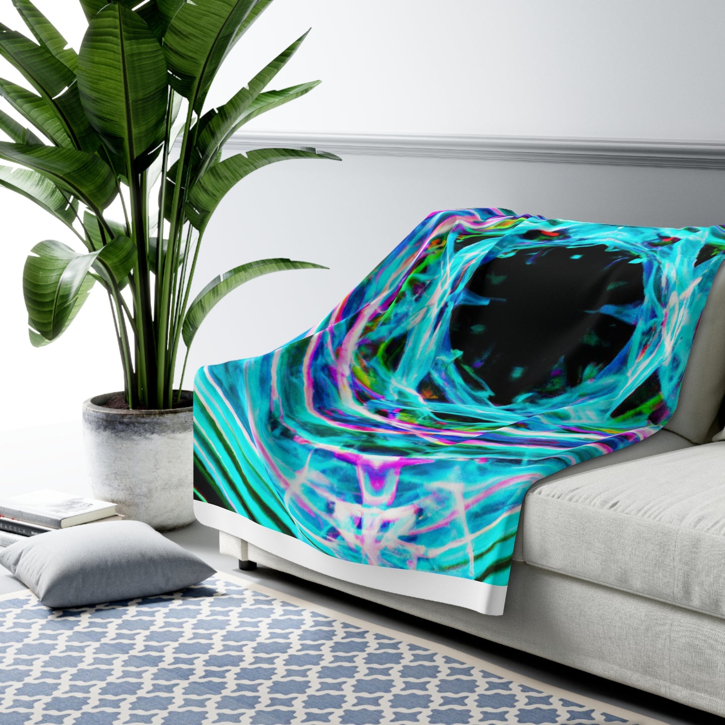 Angelo da Vinci - Trippy Infinity Patterns Sherpa Blanket