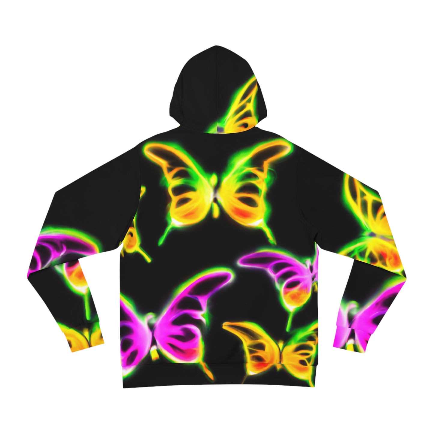 Neon Rainbow Flight - Butterflies AOP Hoodie