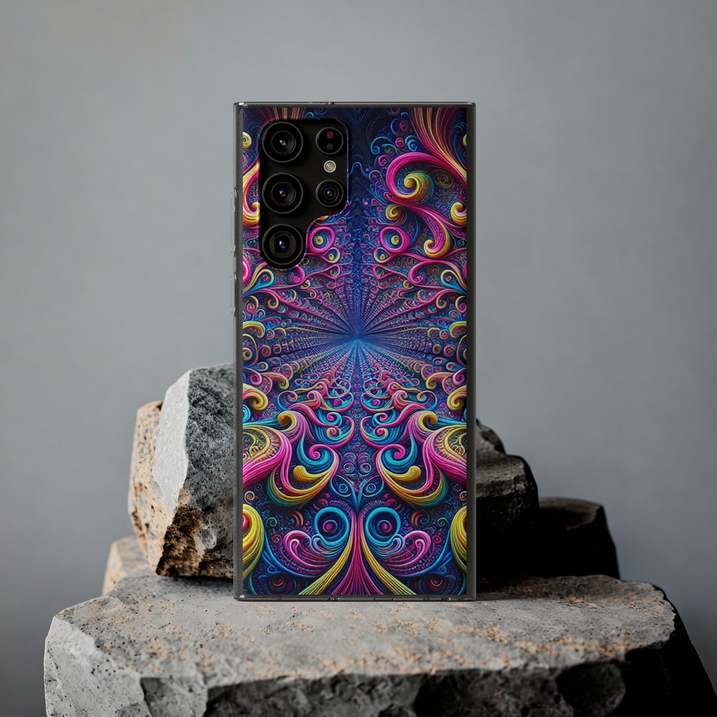 Neon Infinity Dreamscape. Infinity Patterns Art Polycarbonate Phone Case