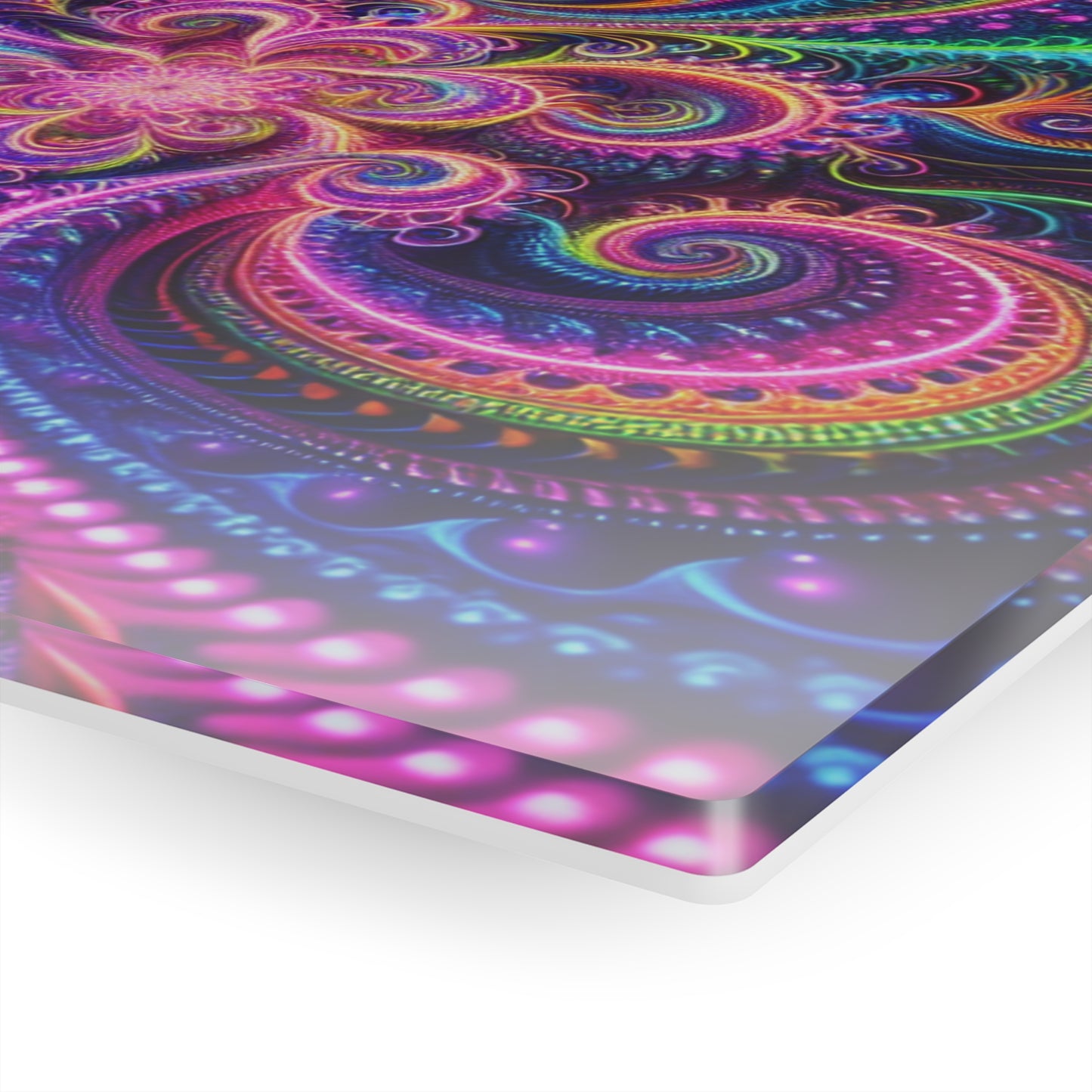 Quantum Prismatic Visions. Trippy infity Pattern 1/4" Glossy Acrylic Art