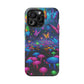 Neon Fruition Neon Butterflies and Mushrooms Premium Art Magsafe Magnet Tough IPhone 13 14 15 Pro Plus Max and Mini in Matte and Glossy Phone cases