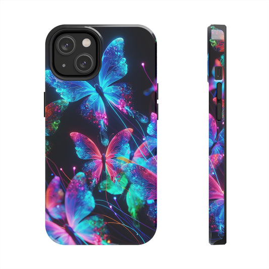 "Fluorescent Constellation" NEON Butterflies Tough Phone Case