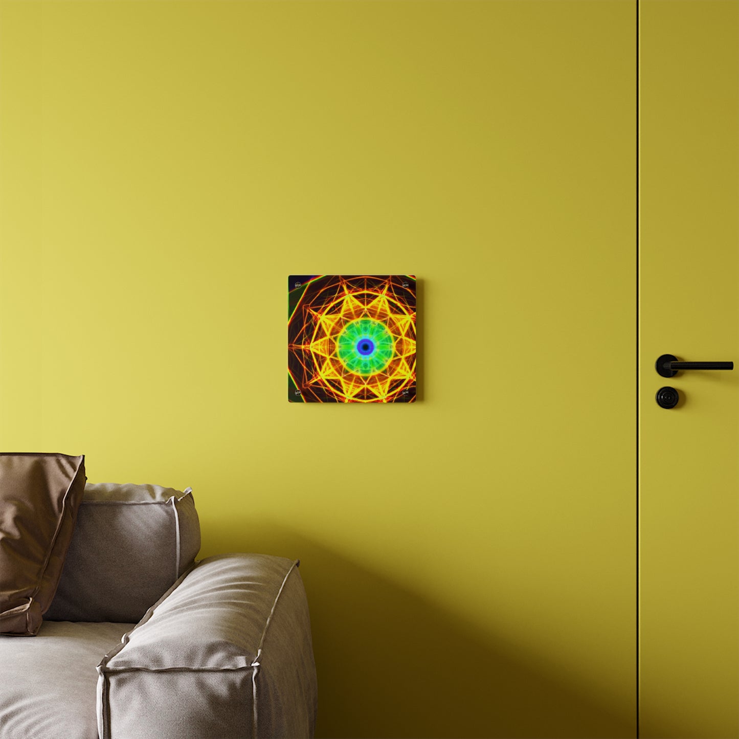 Electric Cosmos Oasis Trippy Infinity Patterns Acrylic Art Panel