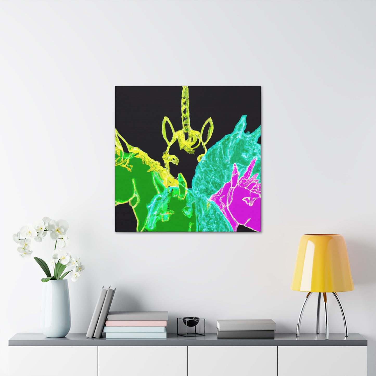 Neon Magicode Unicorns NEON Unicorns Art Canvas