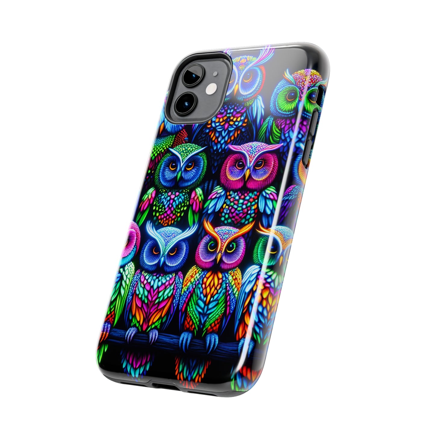 Neon Nocturnal Spectacle. NEON Owls Tough Phone Case