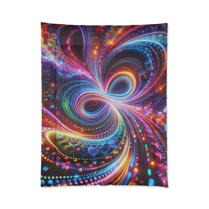 Vibrant Neon Infinity Whirls. Trippy Infinity Patterns Comforter Blanket