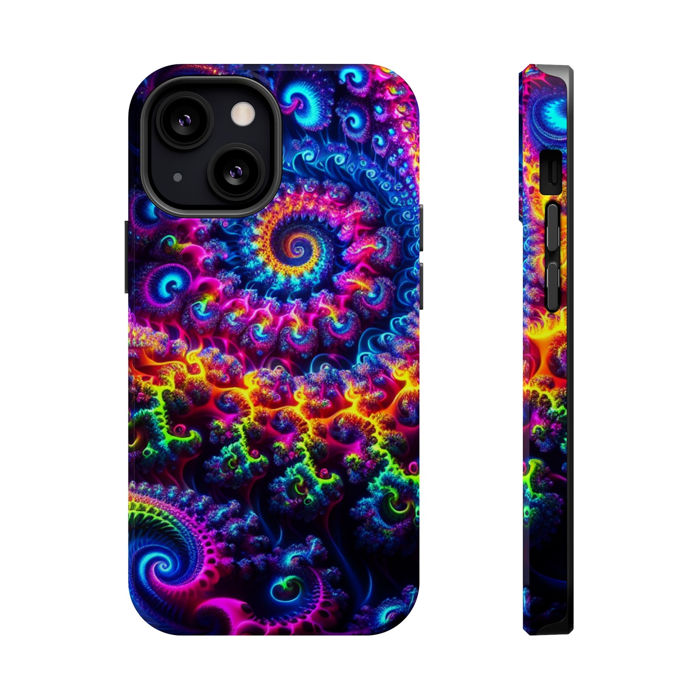 Twilight Infinyscape Neon Trippy Infinity Patterns Premium Art Magsafe Magnet Tough IPhone 13 14 15 Pro Plus Max and Mini in Matte and Glossy Phone cases