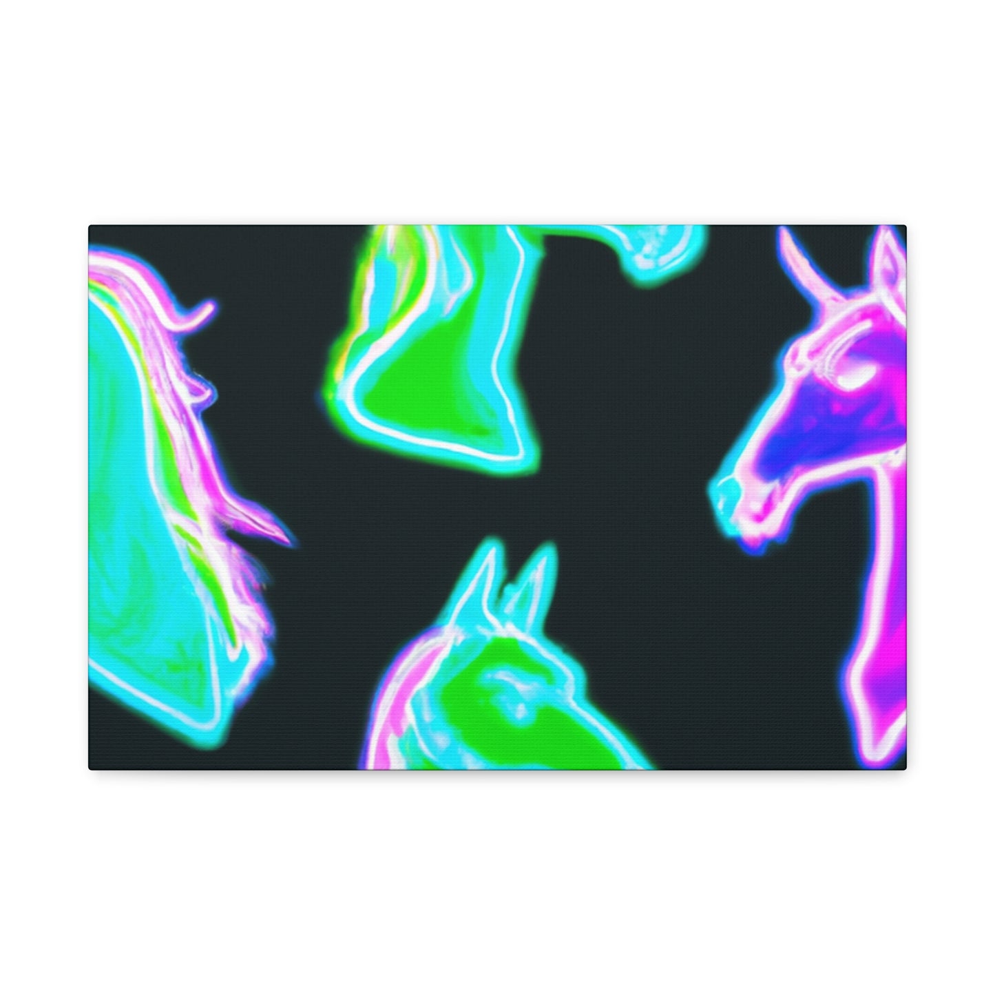 Vivid Nocturnal Unicorns. NEON Unicorns Art Canvas