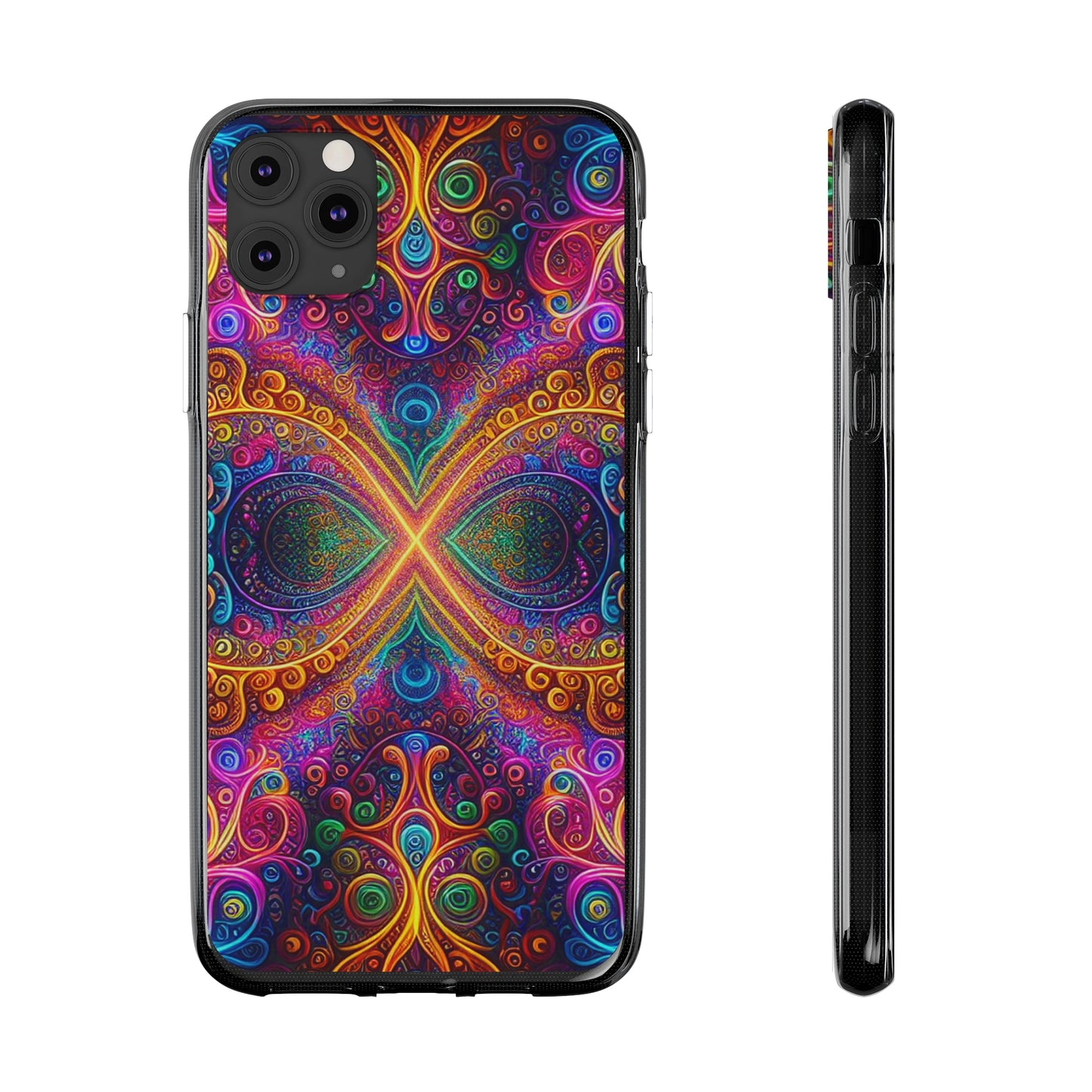 Vibrant Trippy Neon Infinity Swirls Infinity Patterns Art Polycarbonate Phone Case