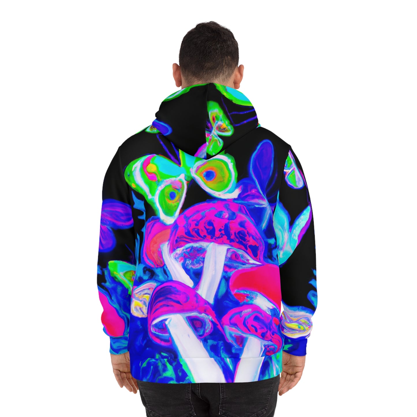 Neon Fantasia. - Butterflies & Mushrooms AOP Hoodie