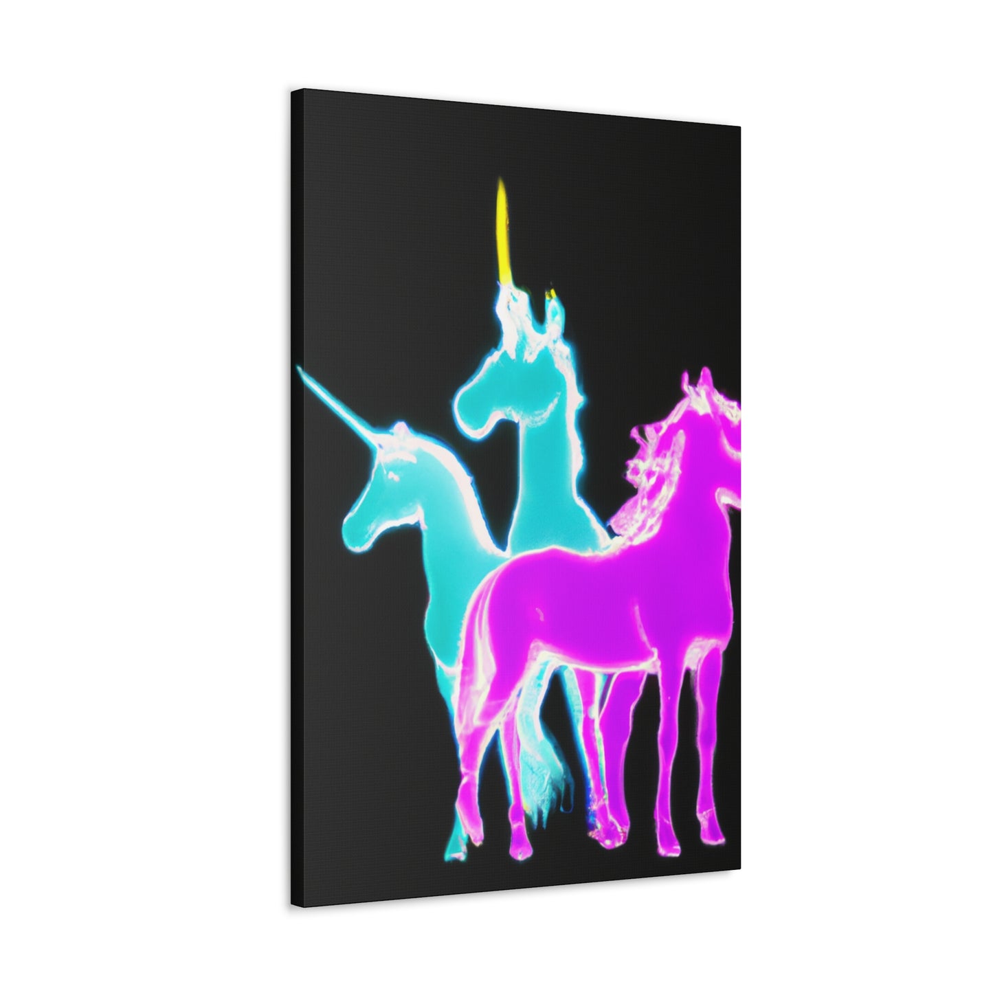 "Neonicorn Symphony" NEON Unicorns Art Canvas