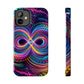 Psychedelic Dreams in Neon Void. Trippy Infinity Patterns Tough Phone Case Iphone 7 8 9 10 11 12 13 14 Pro Max Mini Plus XR XS SE