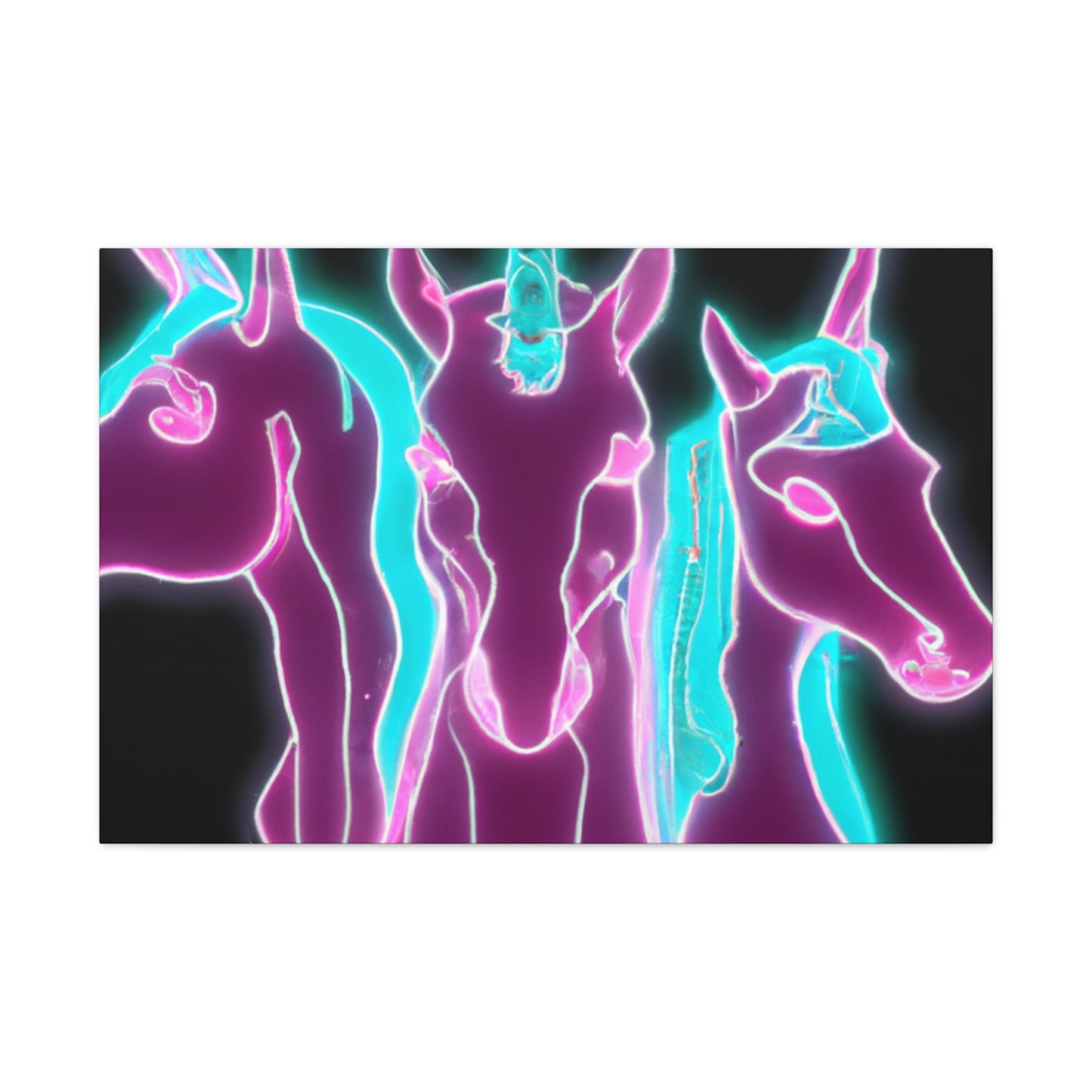 "Neon Unicorn Posse" NEON Unicorns Art Canvas