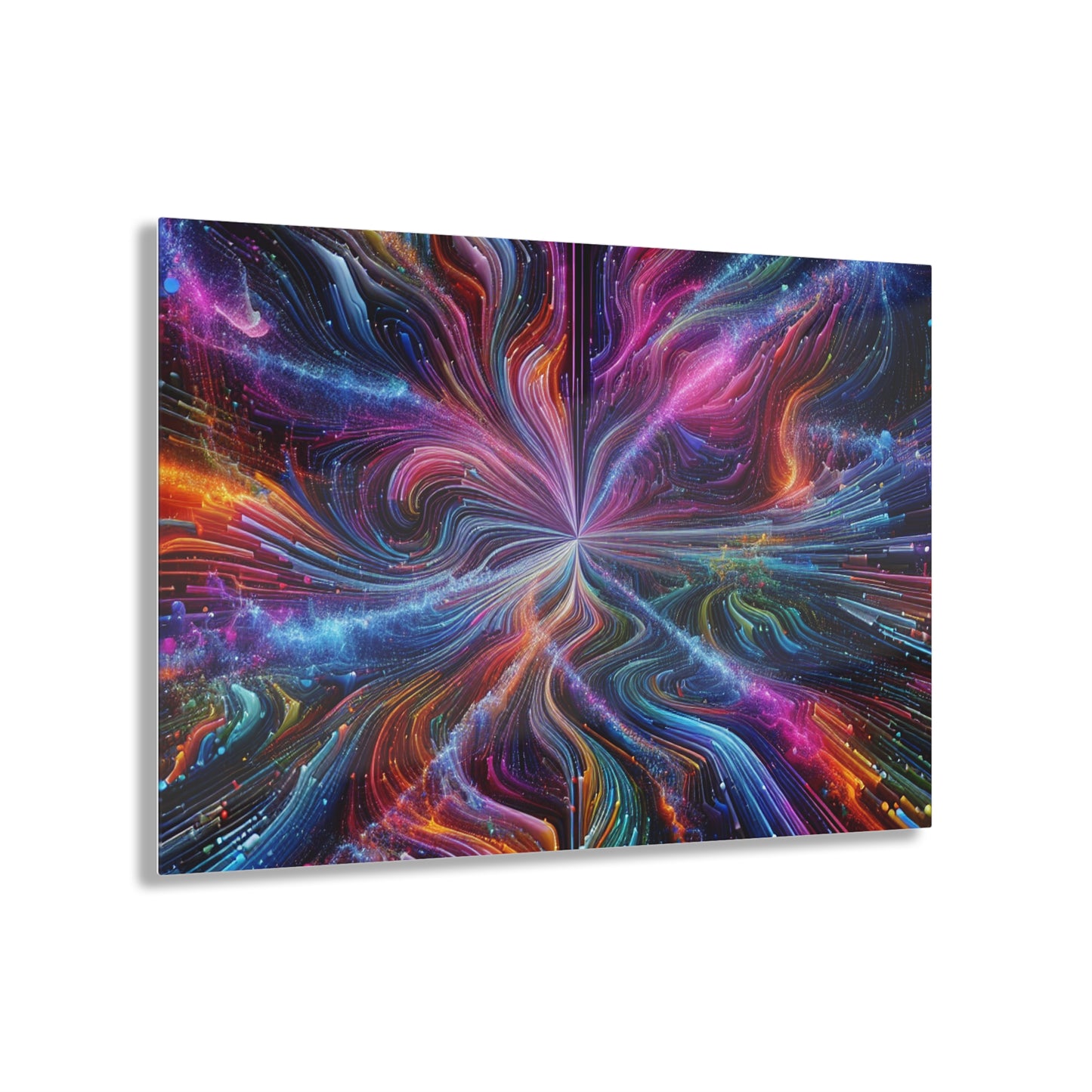 Cosmic Chromatic Splendor. Trippy infinity Pattern 1/4" Glossy Acrylic Art