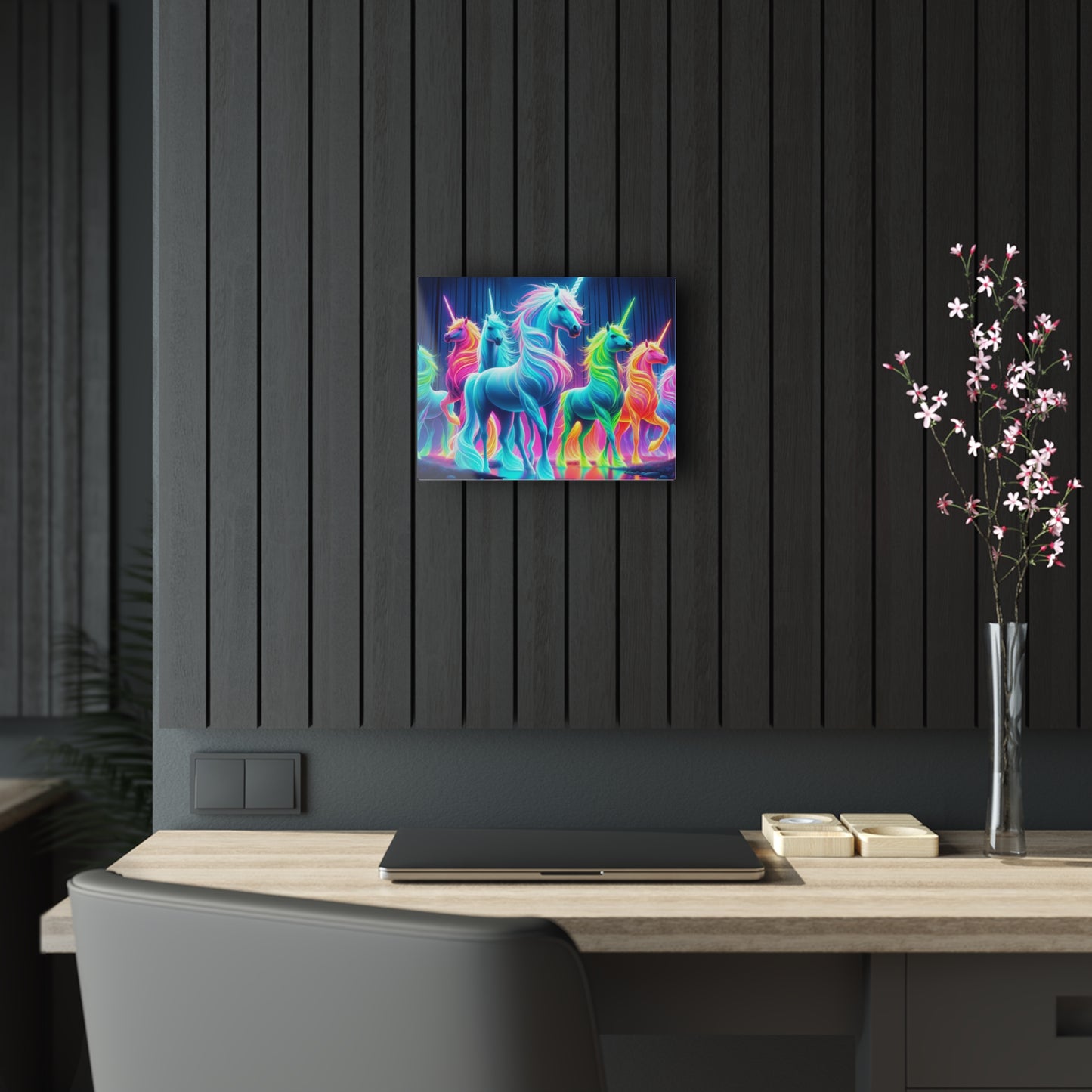 Neon Mystical Unicorns NEON Unocrons Art 1/4" Glossy Acrylic Art