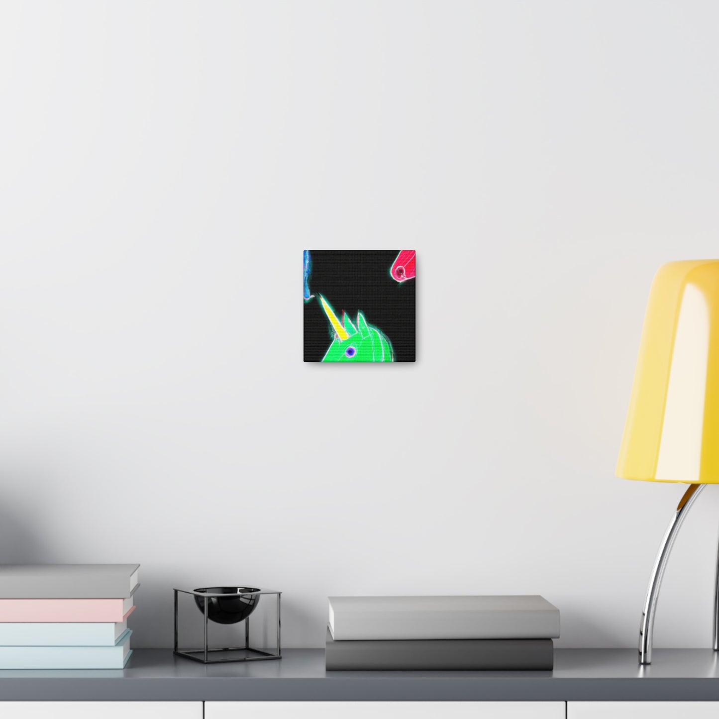 "Neon Rainbow Unicorn Cluster" NEON Unicorns Art Canvas