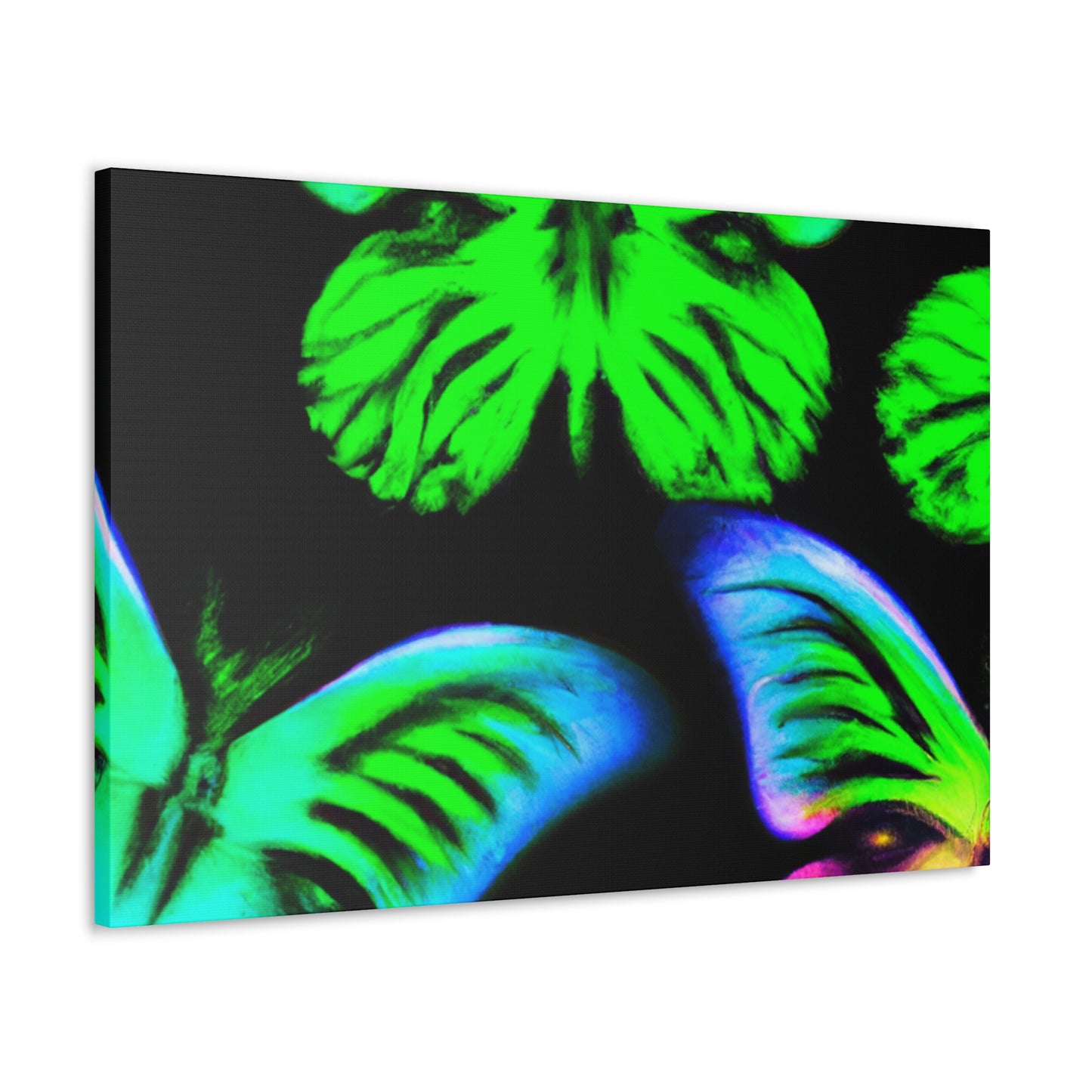 "Neon Dreamweavers". Neon Butterflies  Art Canvas