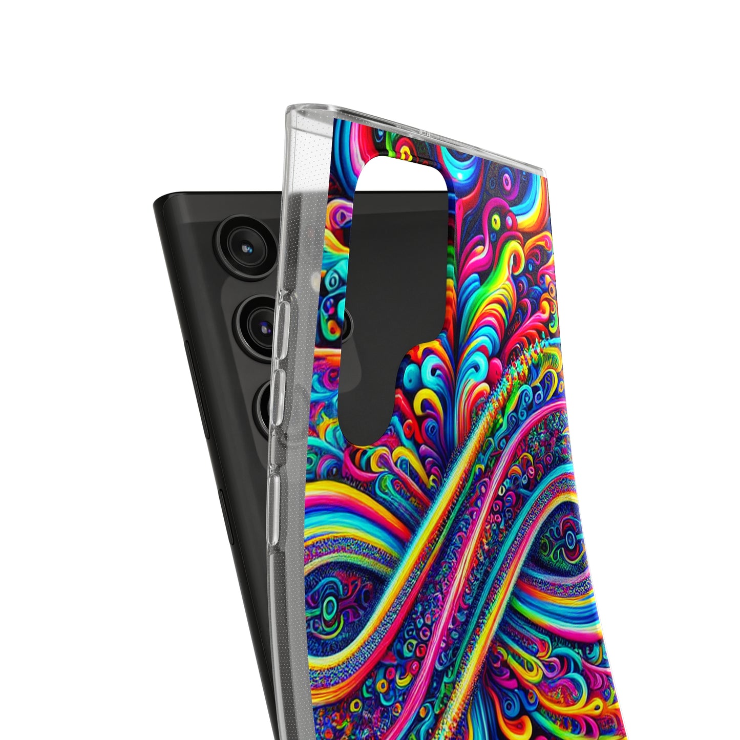 'Infinite Neon Illusion' Infinity Patterns Art Polycarbonate Phone Case