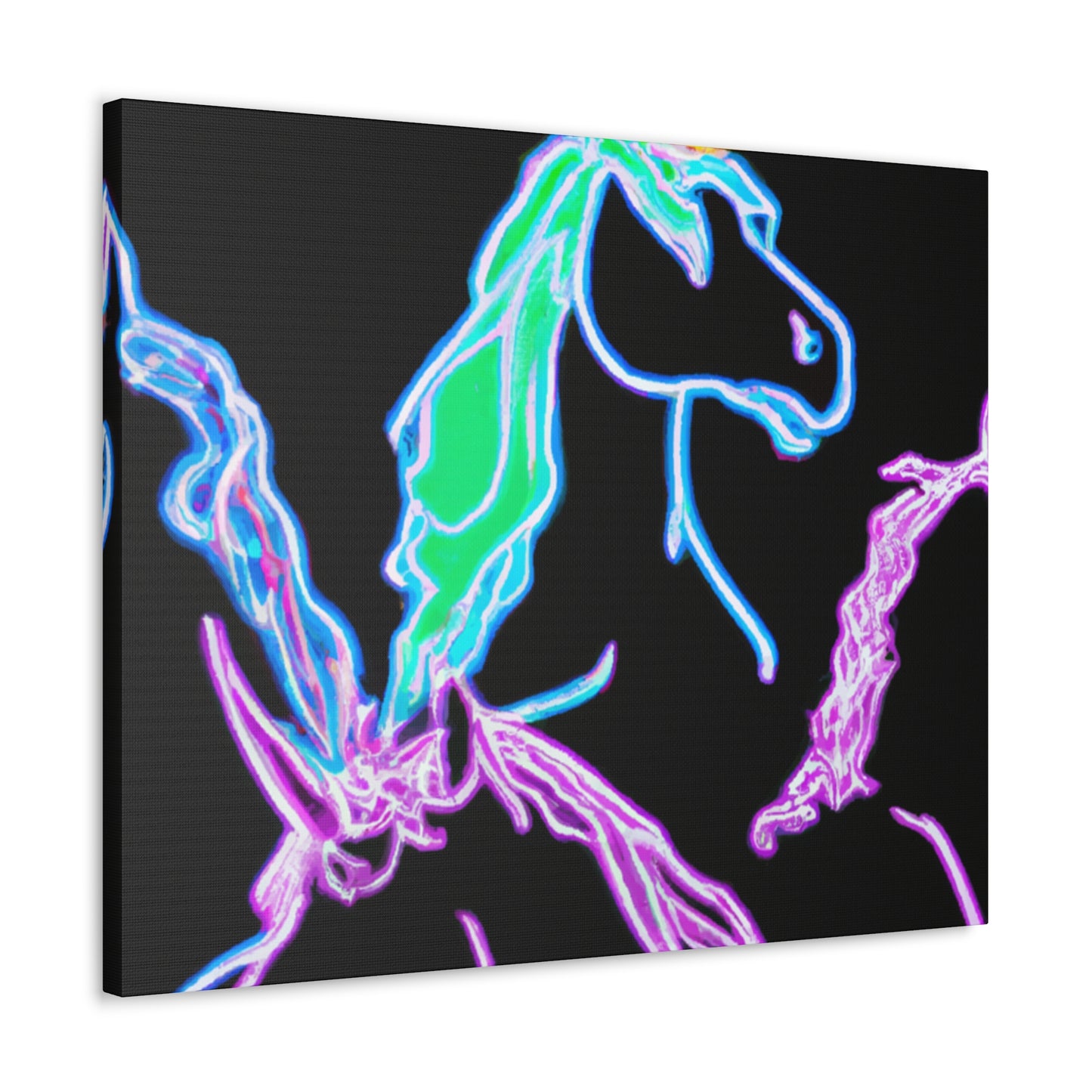 "Galactic Shebang of Neon Unicorns" NEON Unicorns Art Canvas