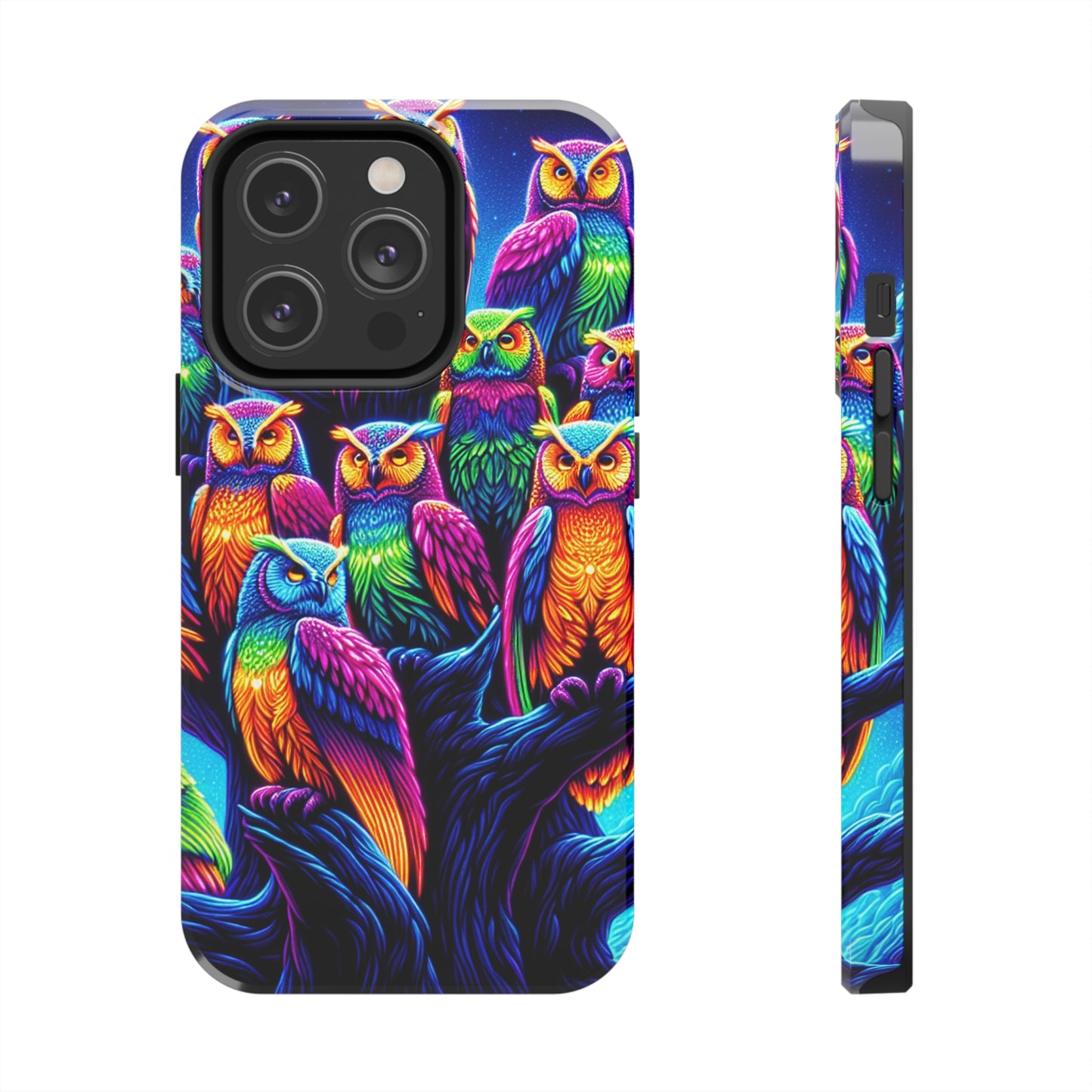 Neon Nocturne. NEON Owls Tough Phone Case