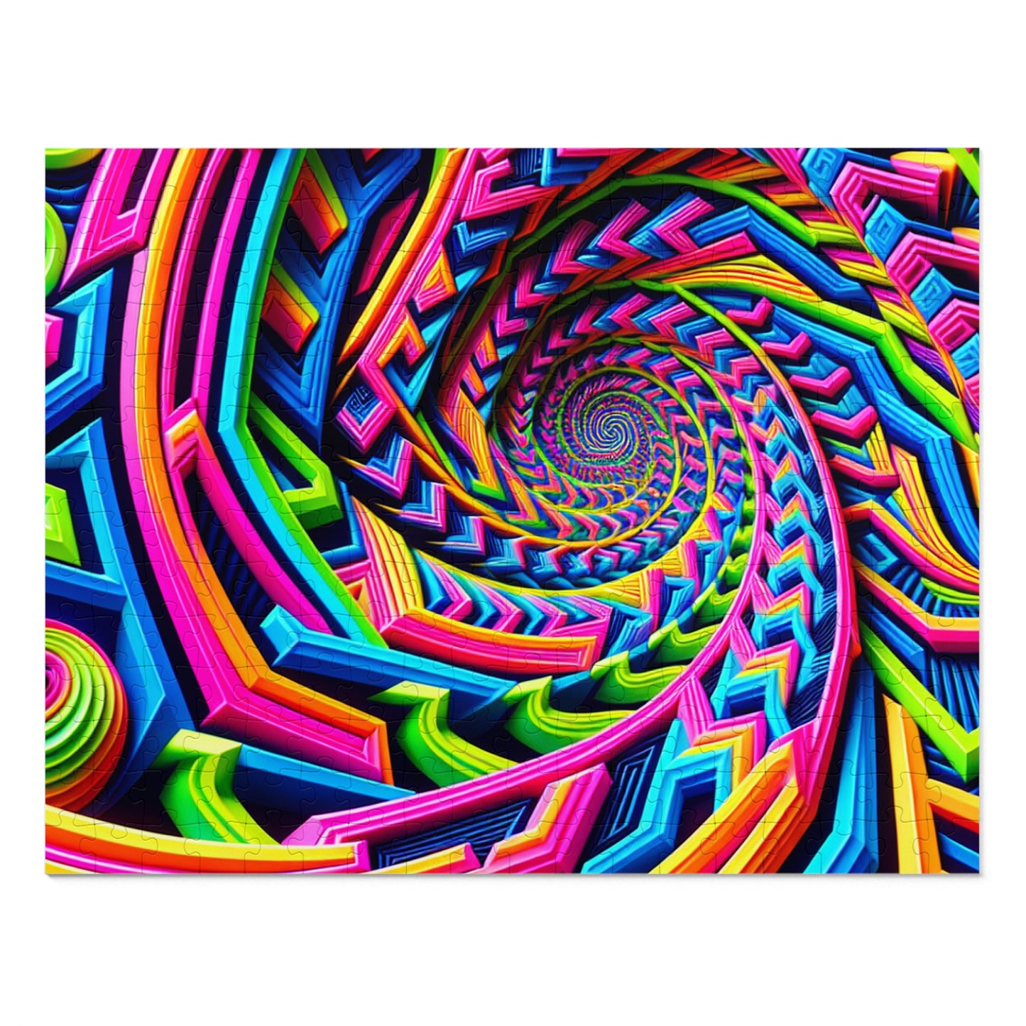 Neon Infinipat. - Neon Trippy Infinity Patterns Puzzle 30, 110, 252, and 1000 Pieces