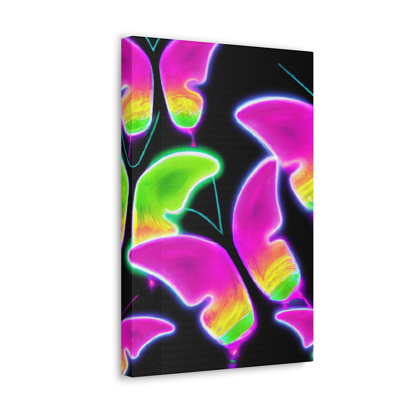 "Neon Butterfly Aurora" Neon Butterflies  Art Canvas