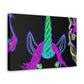 Vibrant Neon Magic. NEON Unicorns Art Canvas