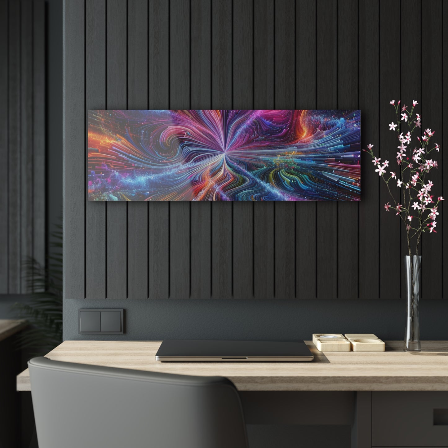 Cosmic Chromatic Splendor. Trippy infinity Pattern 1/4" Glossy Acrylic Art