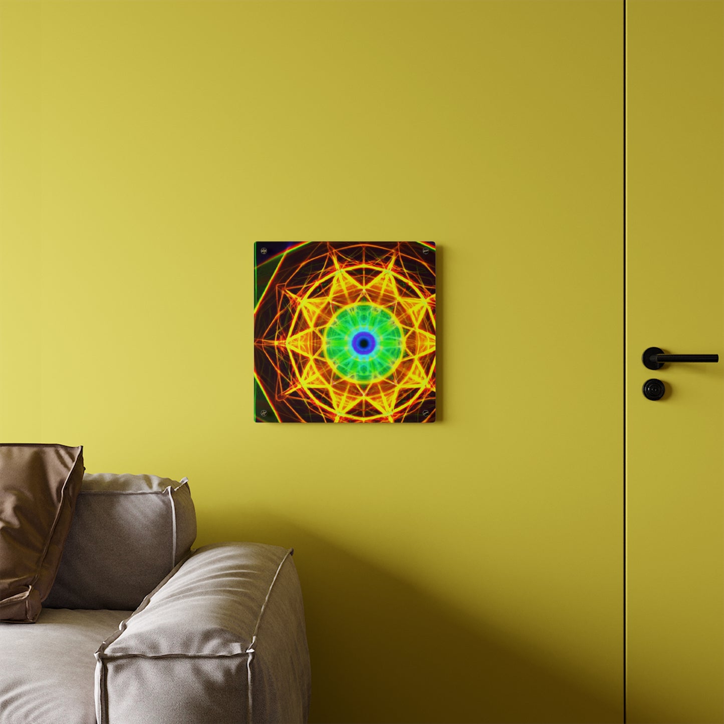 Electric Cosmos Oasis Trippy Infinity Patterns Acrylic Art Panel