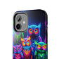 'Neon Rainbow Owls' NEON Owls Tough Phone Case