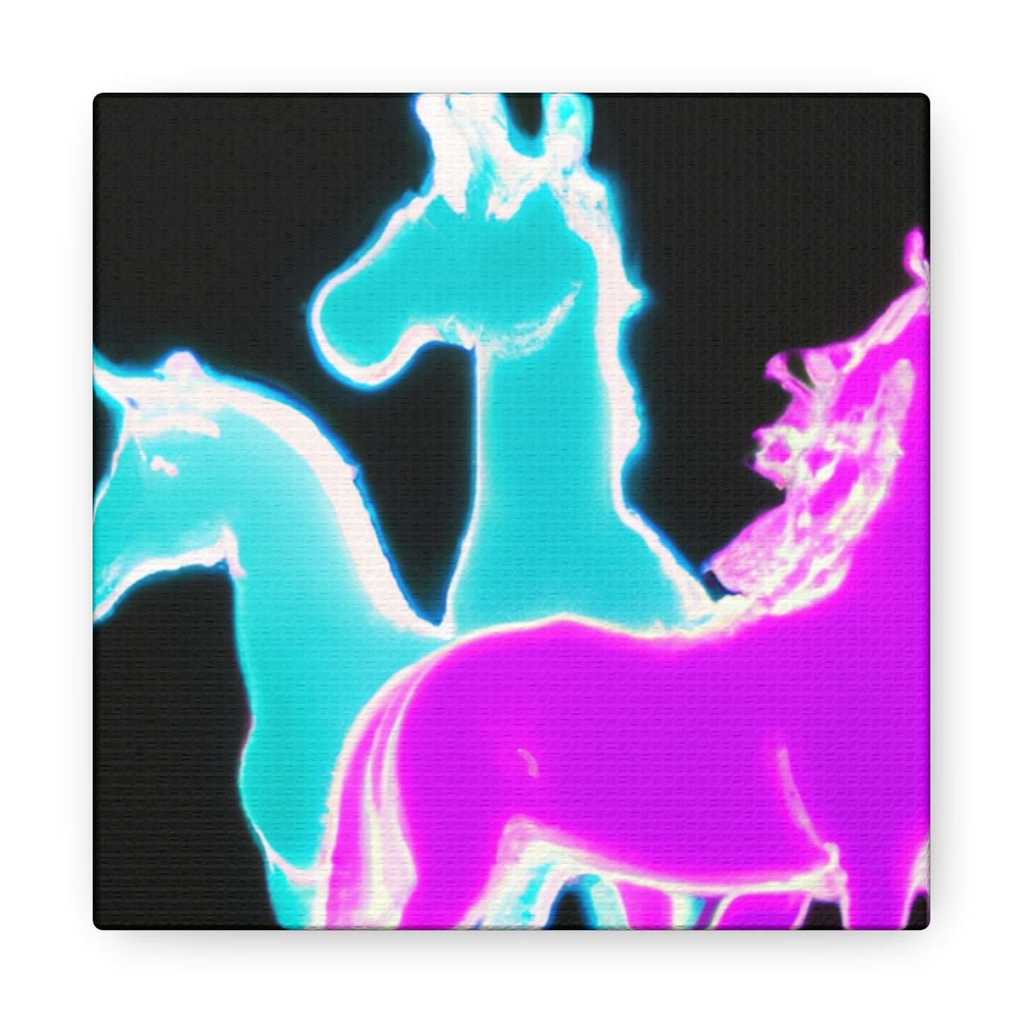 "Neonicorn Symphony" NEON Unicorns Art Canvas