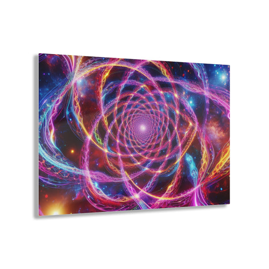 Infinite Glitter Galaxy. Trippy infity Pattern 1/4" Glossy Acrylic Art
