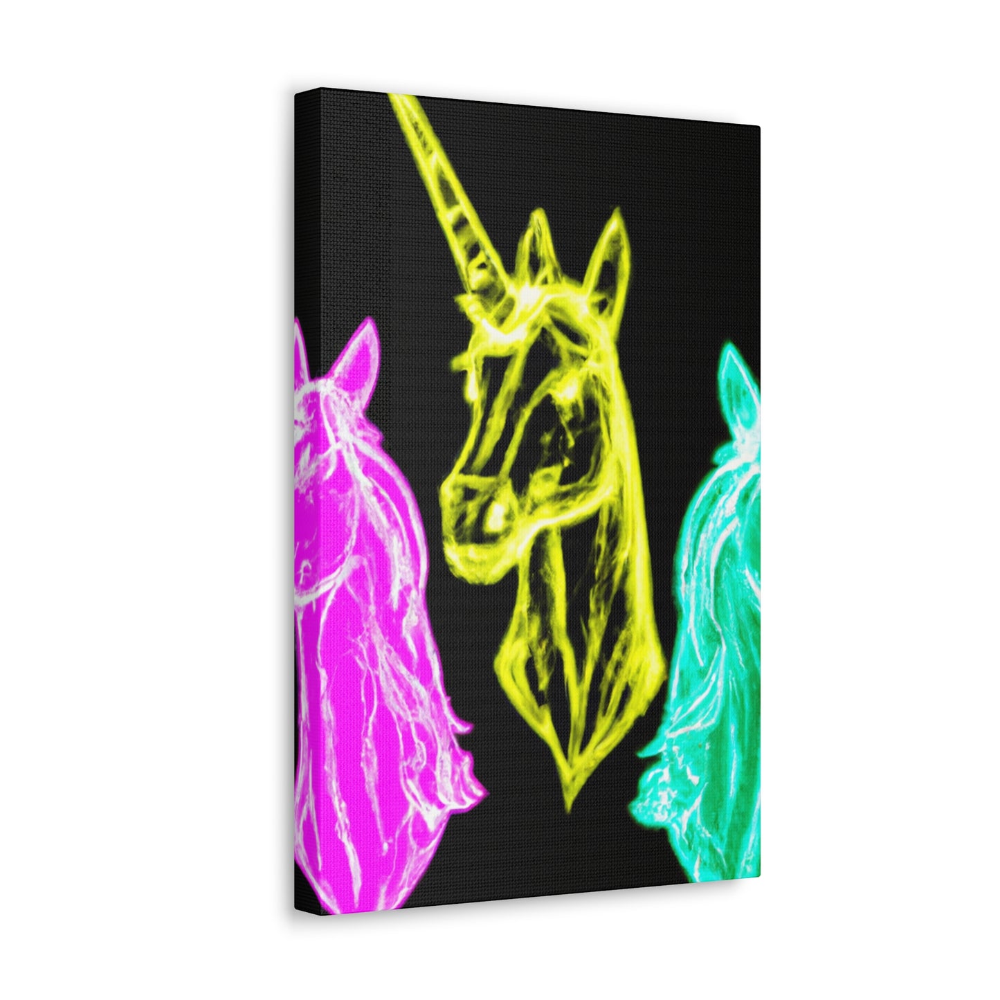 "Neon Unicorn Glow" NEON Unicorns Art Canvas