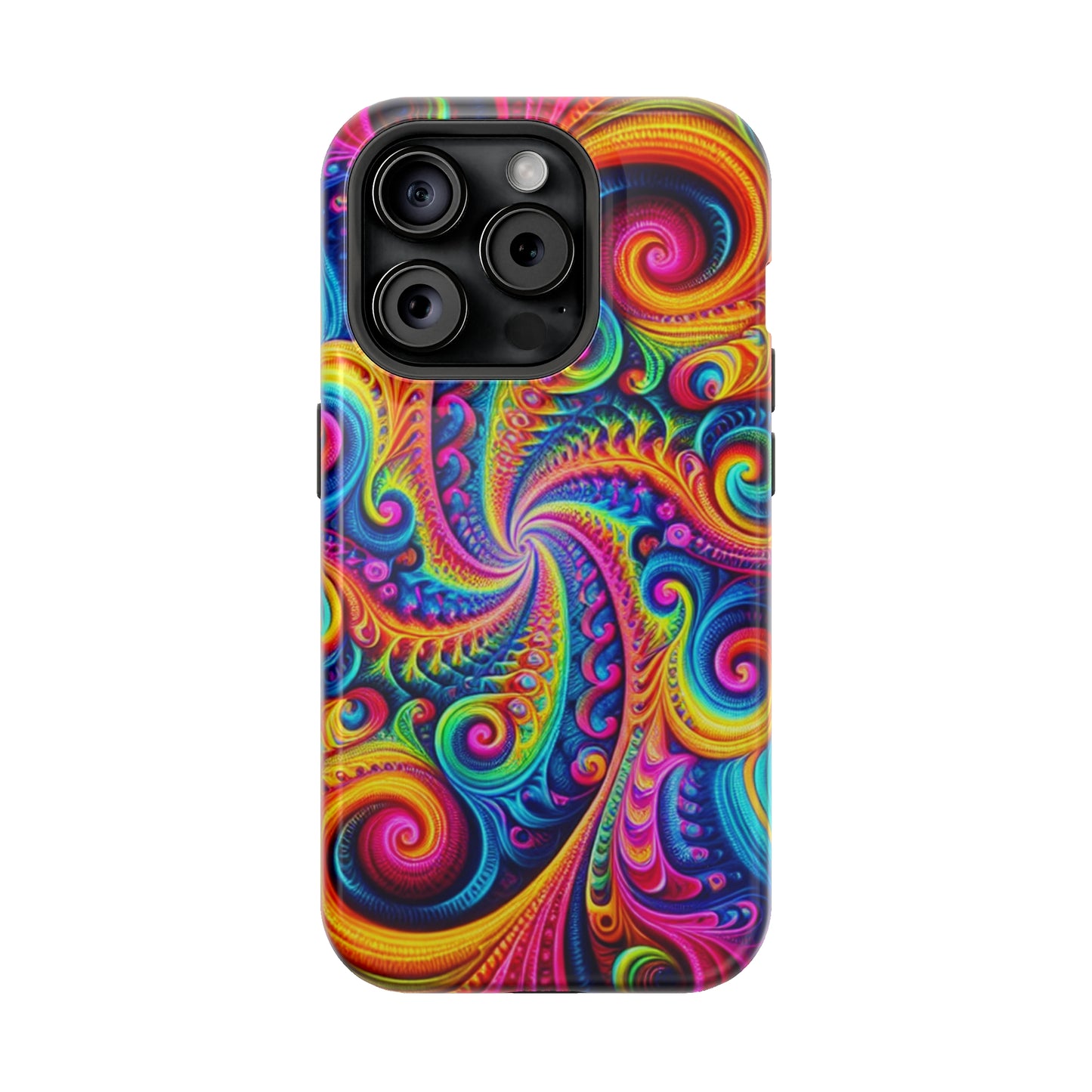Trip-Infinite Radiance Neon Trippy Infinity Patterns Premium Art Magsafe Magnet Tough IPhone 13 14 15 Pro Plus Max and Mini in Matte and Glossy Phone cases