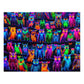 "Neon Owl Party" - Neon Owls Puzzle 30, 110, 252, and 1000 Pieces