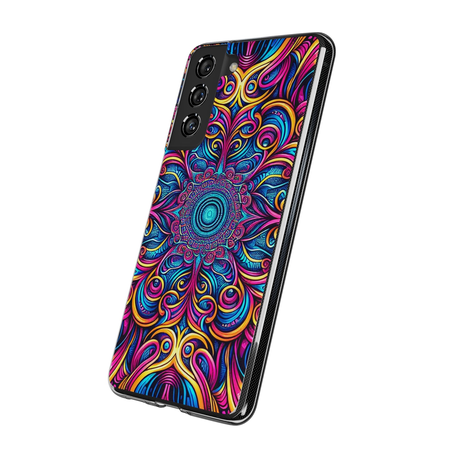 "Fantasia of Fluorescence" Infinity Patterns Art Polycarbonate Phone Case Samsung Galaxy s21 s22 Google Pixel 6 Iphone 11 12 13 14 Pro Max Mini Plus