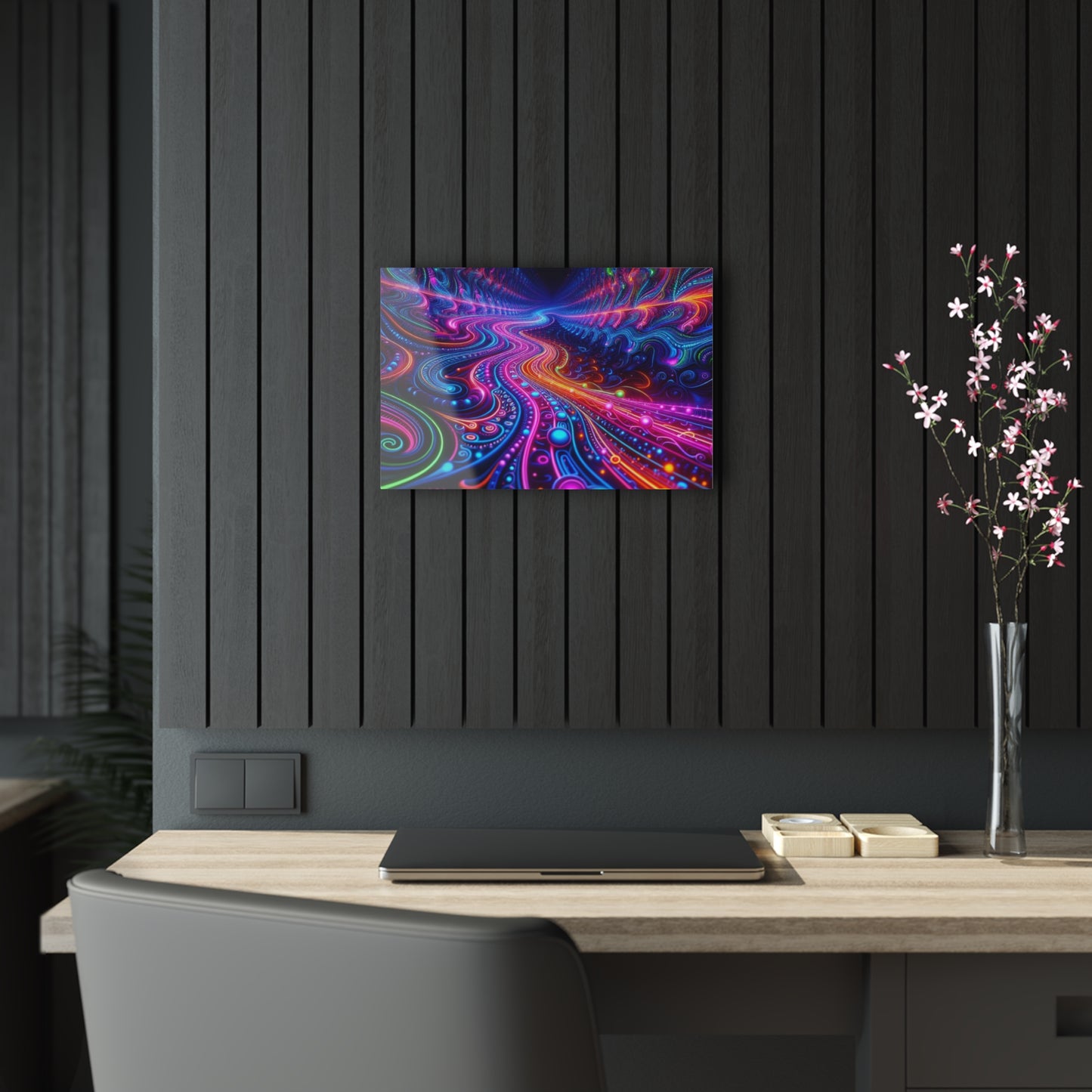 'Vibrant Infinity Prism' Trippy infity Pattern 1/4" Glossy Acrylic Art