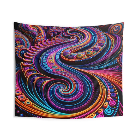Cosmic Chaos Artifice. Infinity Patterns Art Tapestry