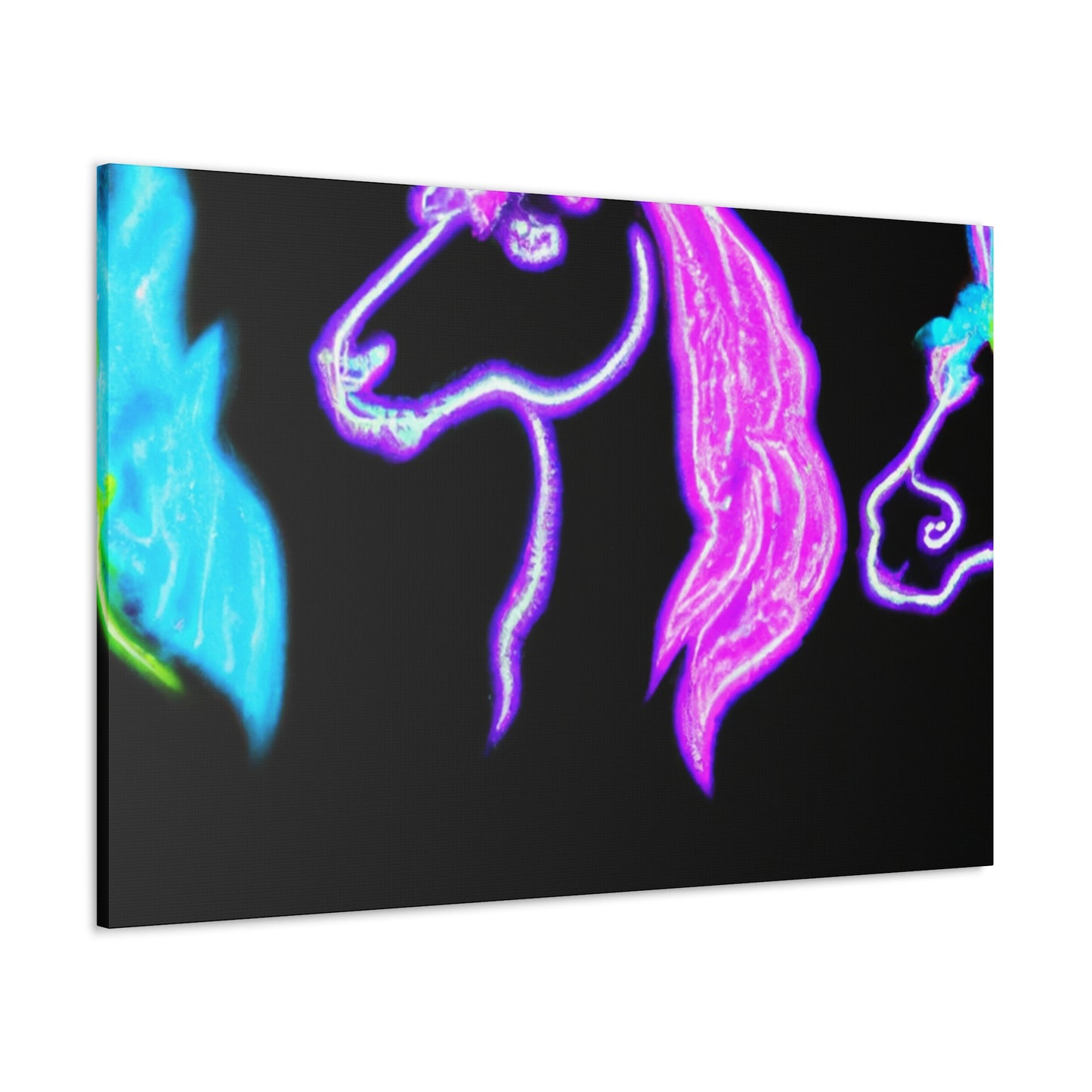 Neon Unicornscape. NEON Unicorns Art Canvas