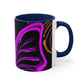 Vivid Nectarine Glitter Flutter Butterflies 11oz Mug