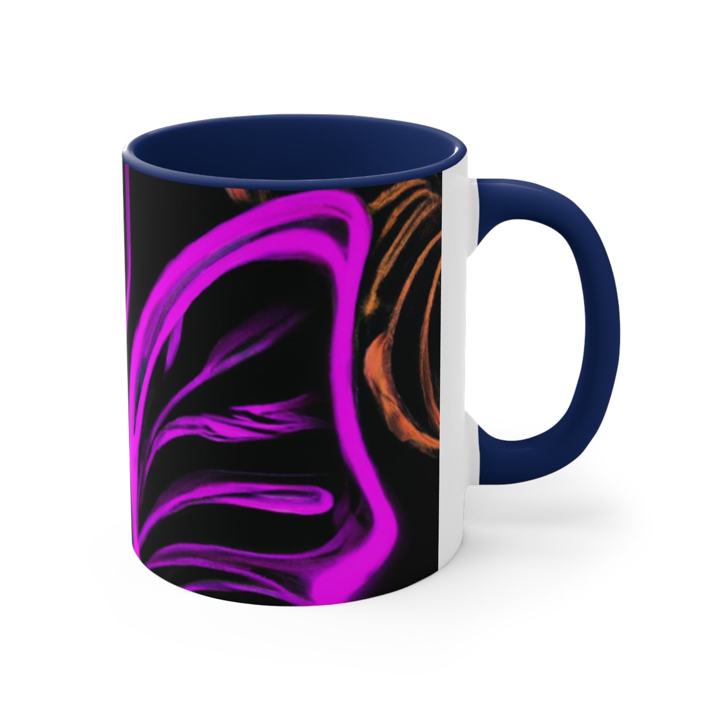 Vivid Nectarine Glitter Flutter Butterflies 11oz Mug
