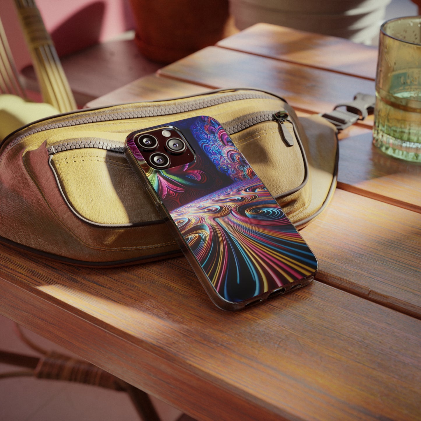 Vibin' Neon Infinity. Infinity Patterns Art Polycarbonate Phone Case